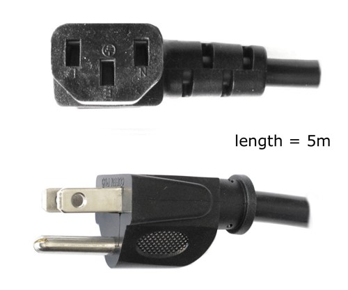 Power Cord C13 Angled 5 m for US