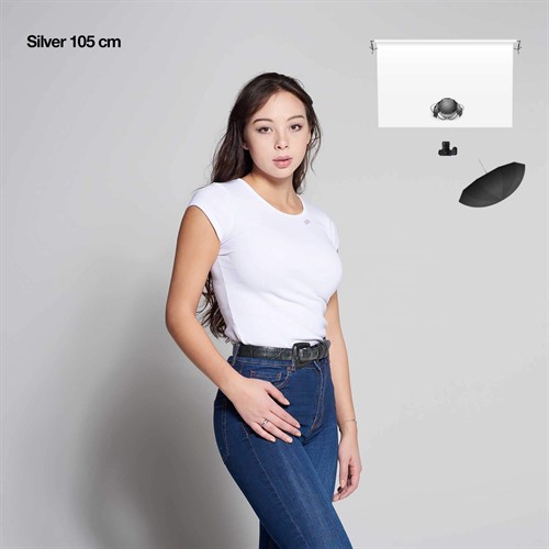 Elinchrom silver Umbrella directed from model