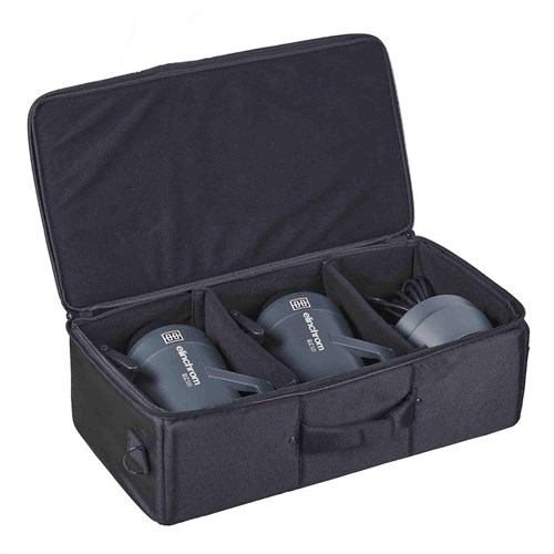 Holds two flashes with accessories (not included)